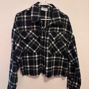 Dress Forum Plaid Black and White Jacket Size Medium